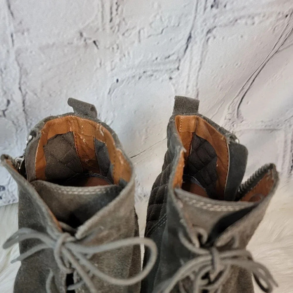 DOLCE VITA KALEN Quilted Suede Ankle Wedge Booties Ankle Boot Olive Size 8 - Picture 11 of 14